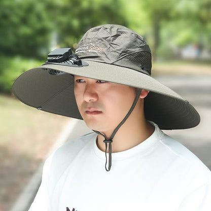 Summer Rechargeable Multi-Fan Hat Pastoral Outdoor Play Work Travel Sunshade Face Shield Wide Brim Sun Hat