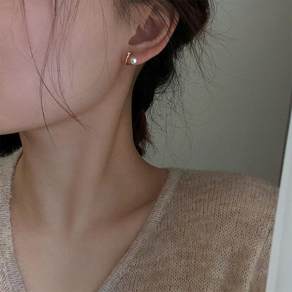 Pearl Non-Pierced Mosquito Coil Ear Clips for Women High-End Light Luxury Earrings New Model