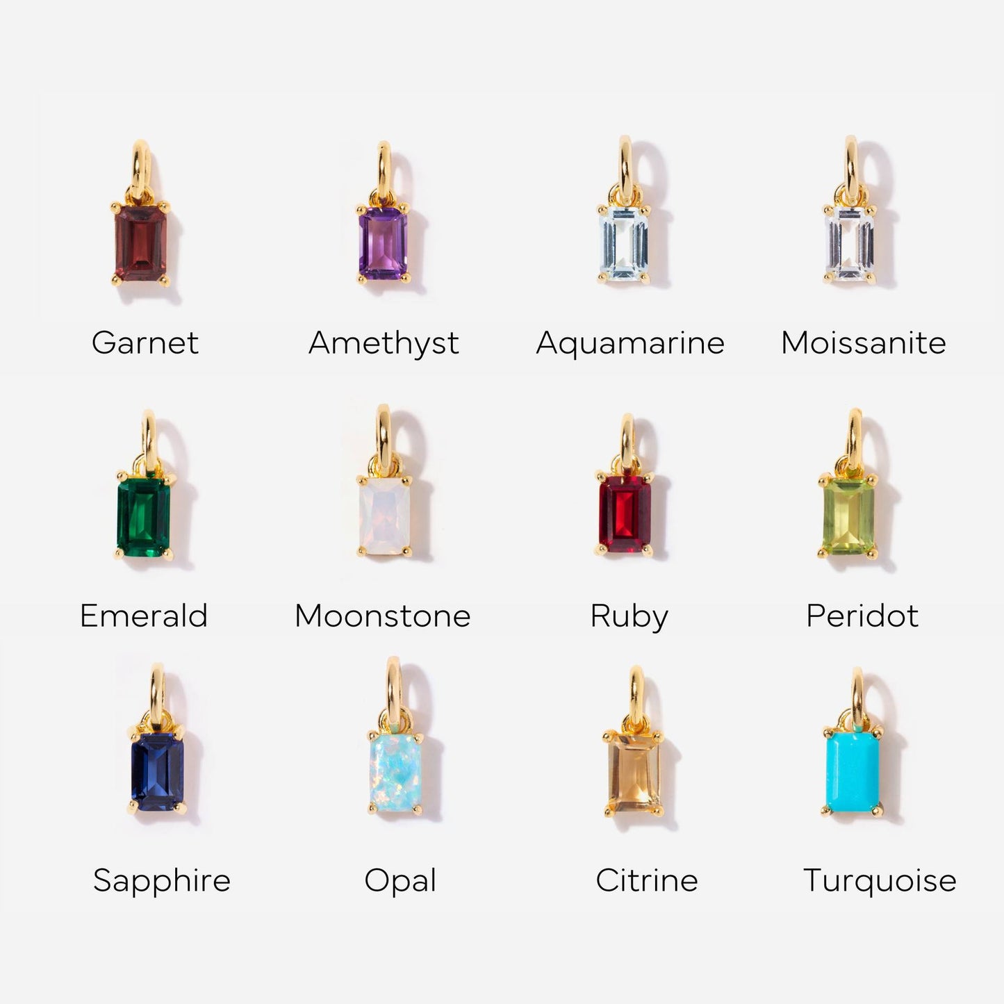 Titanium Steel Necklace Rectangular December Birthstone Pendant Colorful Zircon Clavicle Chain for Women Titanium Steel Plated with 18K Gold Color Retention