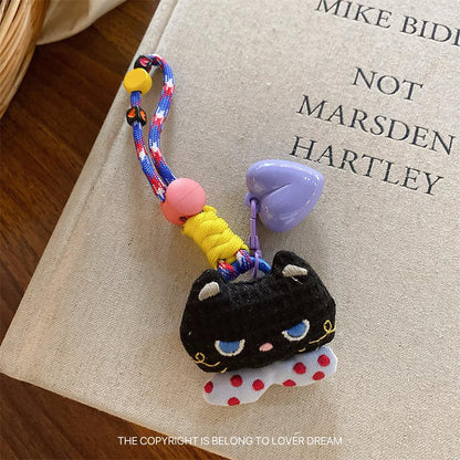 New Cartoon Doll Heart-shaped Lanyard Hanging Ornament Sweet Cute Keychain Bag Pendant Adjustable Lanyard