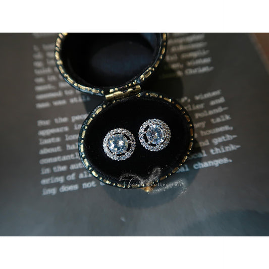 S925 Solid Silver Earrings for Women Simple Elegant Versatile Inlaid Exquisite Zircon Earrings