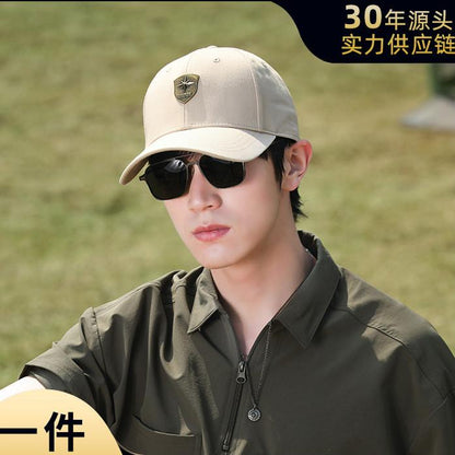 Men's Hard Top Baseball Cap Pure Cotton Comfortable Versatile Duckbill Cap Spring Summer Korean Style Large Head Circumference Hat