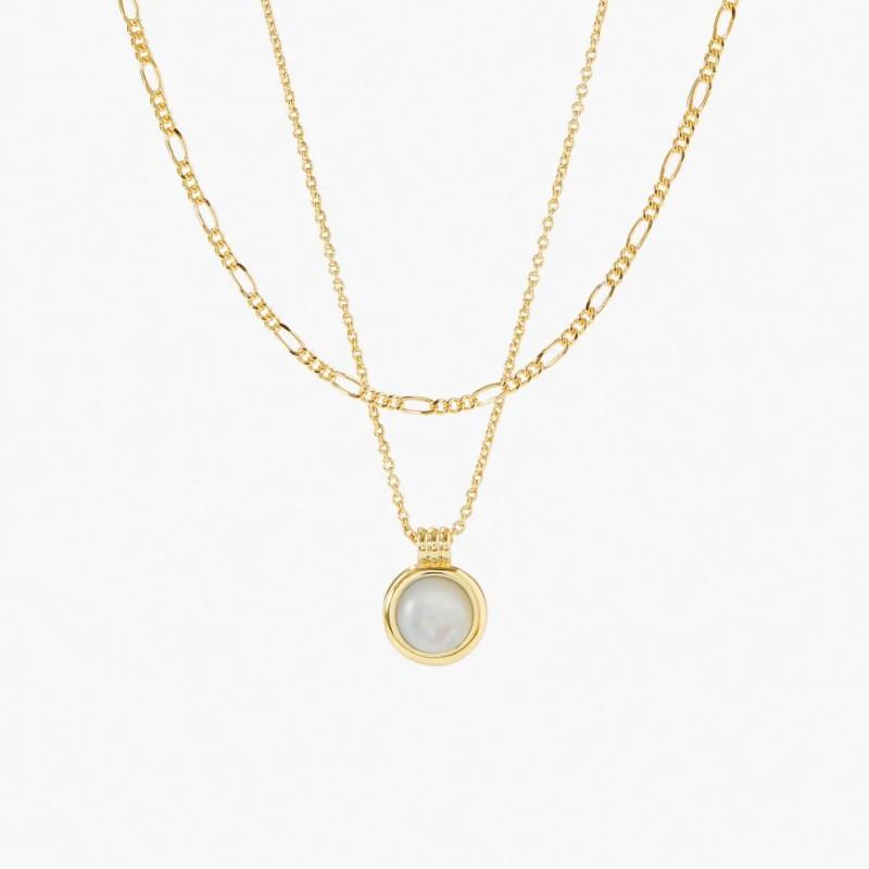 Titanium Steel Double Layer Series Minimalist Necklace Layered Clavicle Chain Star Zircon Stacking Women Color Retention 18K Gold Plated