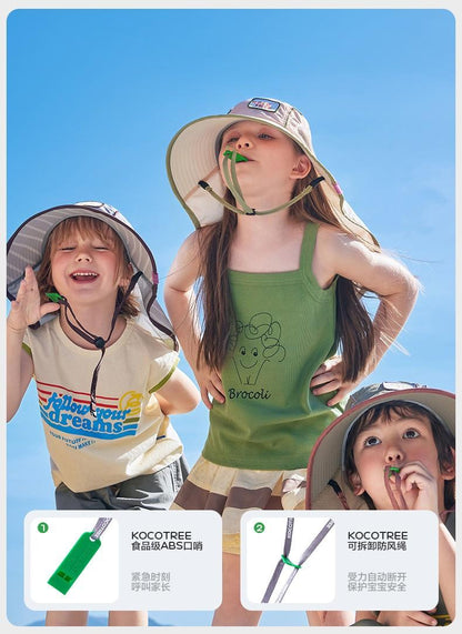 Original Yarn Children's Sun Hat UV Protection Boys Girls Wide Brim Sun Hat Baby Sun Hat New Model