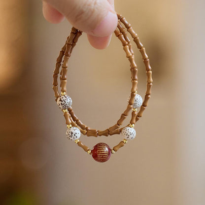 Nanhong Dream Bamboo Knot Olive Stone Bracelet Star Moon Bodhi Red Agate Heart Sutra Three-Circle Multi-Treasure Bracelet