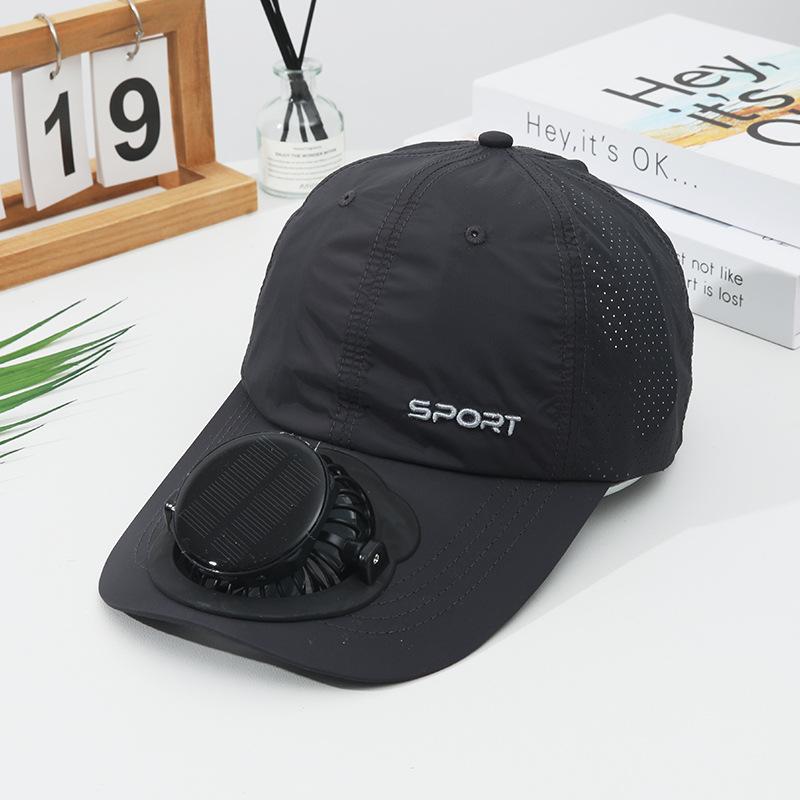 Summer Solar Charging Digital Display Fan Outdoor Quick-Dry Sunshade Sun Protection Wide Breathable Brim Hat Baseball Cap