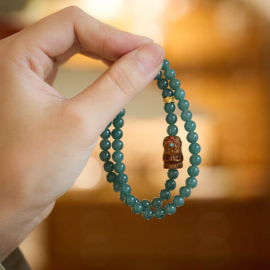Natural Blue Water Jade Bracelet for Women Zakira Ram New Chinese Style Double Circle Bracelet Zakira Empress Tibetan Style Bracelet