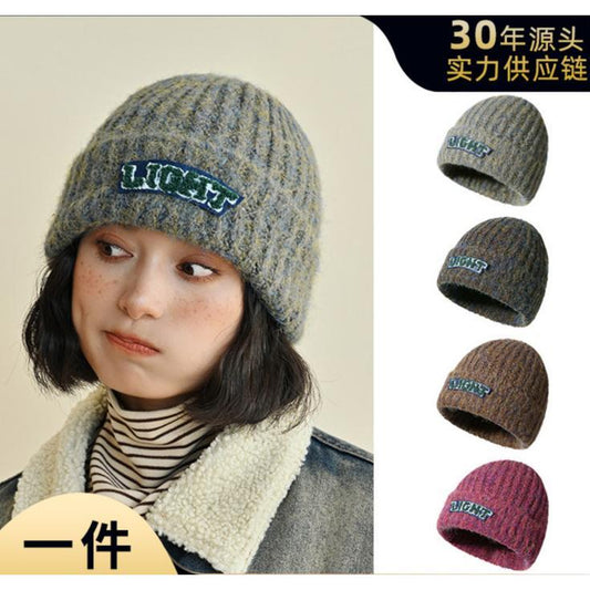 Large Head Circumference Knitted Hat for Women, Autumn and Winter Warm Knit Hat, Trendy Versatile Cold Hat for Men, Versatile Pullover Hat, Slouchy Hat