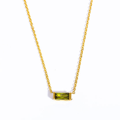 Titanium Steel Birthstone 12 Birthstone Zircon Necklace Monthly Stone Women High Color Retention Ins Necklace
