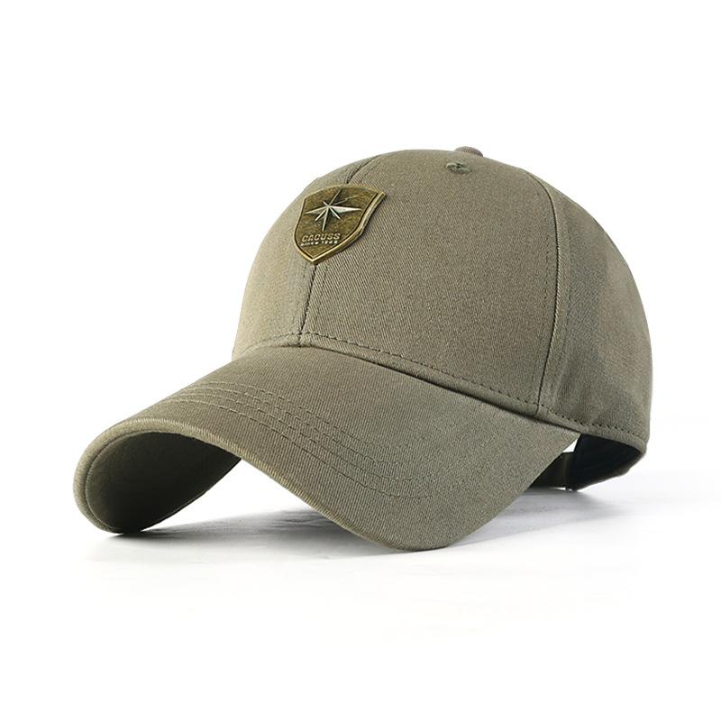 Men's Hard Top Baseball Cap Pure Cotton Comfortable Versatile Duckbill Cap Spring Summer Korean Style Large Head Circumference Hat