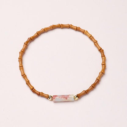 Temple Style Natural Olive Stone Bracelet New Chinese Style Bamboo Knot Bracelet Taoist Temple Souvenir Wholesale