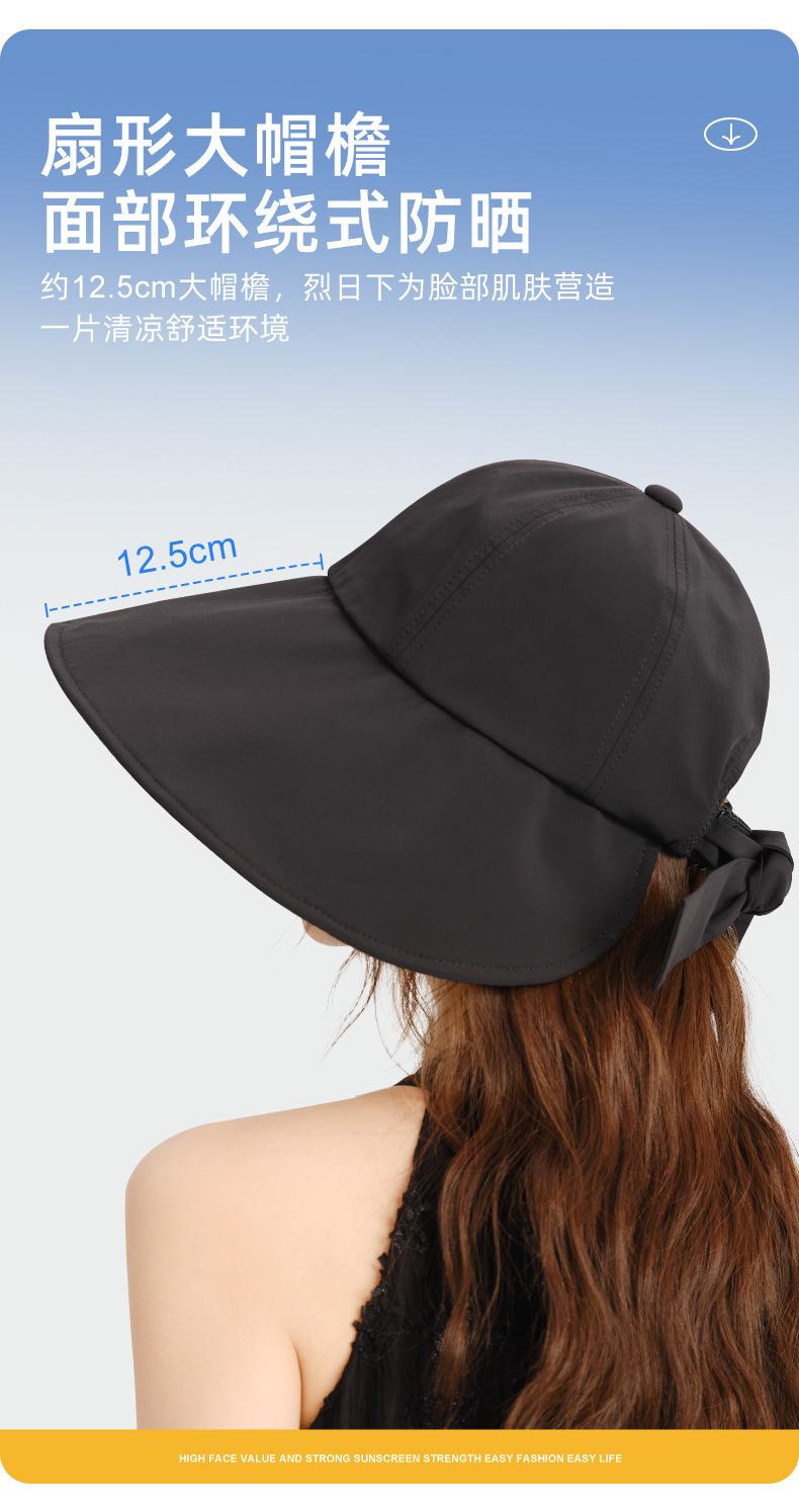 Spring and Summer New Sun Hat Large Brim Vinyl Sun Protection Hat Women UV Protection Foldable Sun Hat