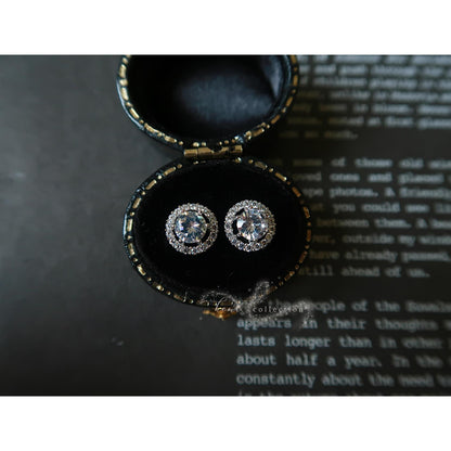 S925 Solid Silver Earrings for Women Simple Elegant Versatile Inlaid Exquisite Zircon Earrings
