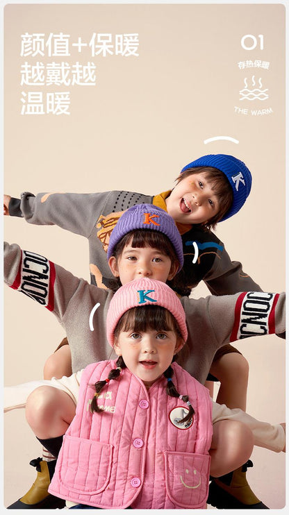 Children's Hat Boys and Girls Autumn Winter Korean Style Warm Knitted Anti-Pilling Fashion Baby Wool Hat