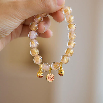 Buddha Head Incense Ash Glaze Bracelet Colorful Glaze Gold Swallowing Beast Auspicious Incense Ash Porcelain Palace Bracelet