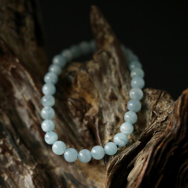 Jewelry Brazilian Natural Aquamarine Bracelet DIY Single Circle Bracelet Women's Happiness Gemstone