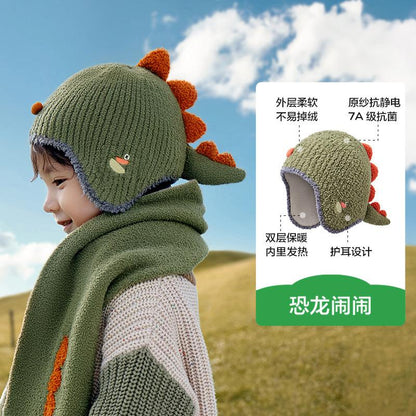 Baby Hat Autumn Winter Children Knitted Hat Ear Protection Baby Cute Girl Scarf Gloves Boy New Style