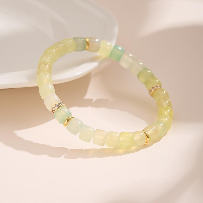 Natural Dopamine Natural Stone Bracelet for Women Rainbow Gold Diamond Multi-Gemstone High-End Texture Friendship Bracelet