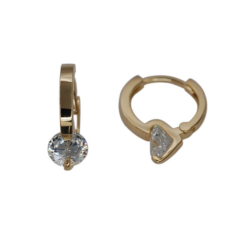 Shining S925 Sterling Silver K Gold Plated Ear Cuff Bare Single Zircon Diamond Versatile Daily Elegant Temperament Smooth K Gold Ear Hoop Ear Cuff