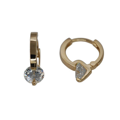 Shining S925 Sterling Silver K Gold Plated Ear Cuff Bare Single Zircon Diamond Versatile Daily Elegant Temperament Smooth K Gold Ear Hoop Ear Cuff