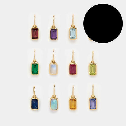 Stainless Steel 12 Birthstone Pendant DIY Accessories Necklace Twelve Birthstone Cubic Colorful Zircon Pendant Color Retention