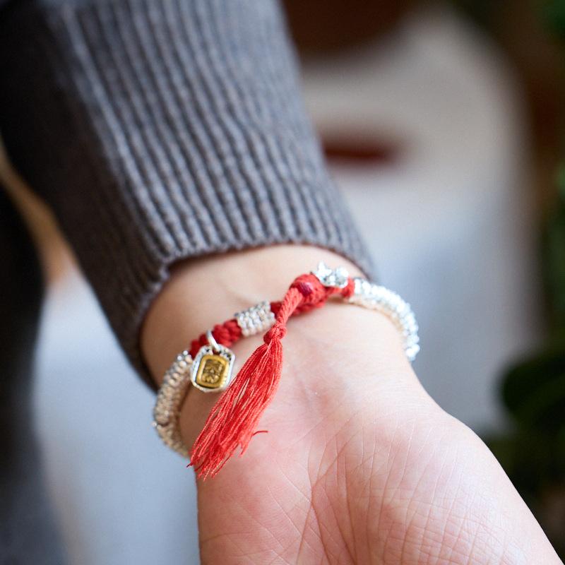 New Chinese Style Coiled Bracelet for Women Zakiram Waist Wrap Ten Thousand Good Fortune Red String Bracelet for Birth Year Good Luck Gift for Best Friend