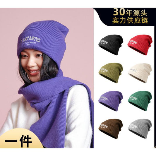 Autumn Winter Knitted Hat for Women Korean Version Large Head Circumference Fashionable Cold Hat for Men Trendy Woolen Hat Couple Matching Style