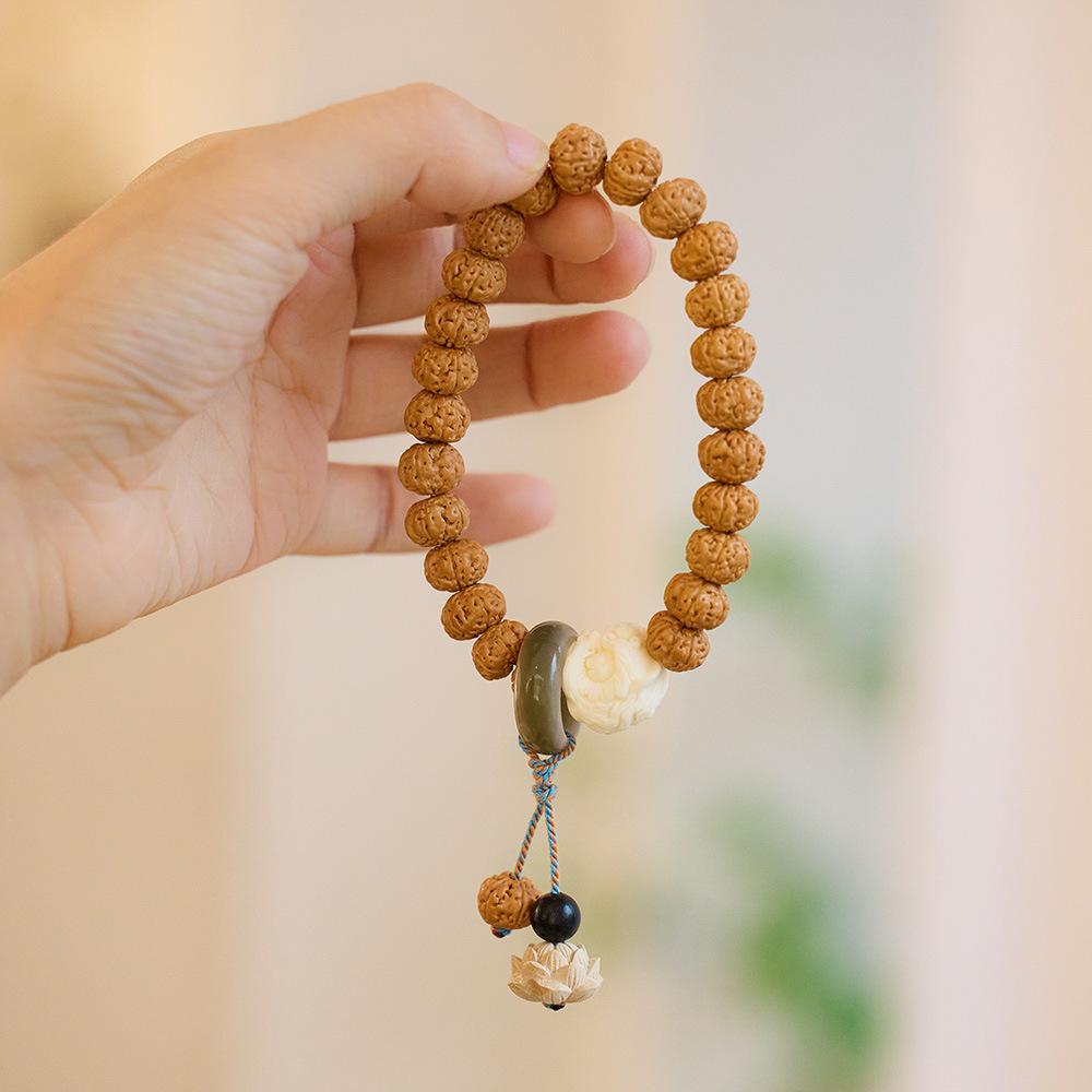 Original Rudraksha Bracelet Olivine Tea Crystal Agate Crystal Couple Bracelet