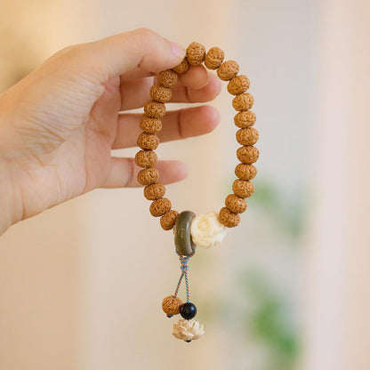 Original Rudraksha Bracelet Olivine Tea Crystal Agate Crystal Couple Bracelet