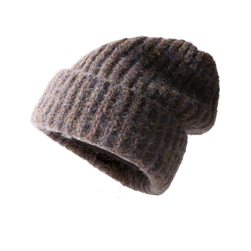 Autumn Winter Knitted Hat for Women Korean Fashion Slouchy Beanie Large Head Circumference Warm Knitted Hat Trendy Cold Hat