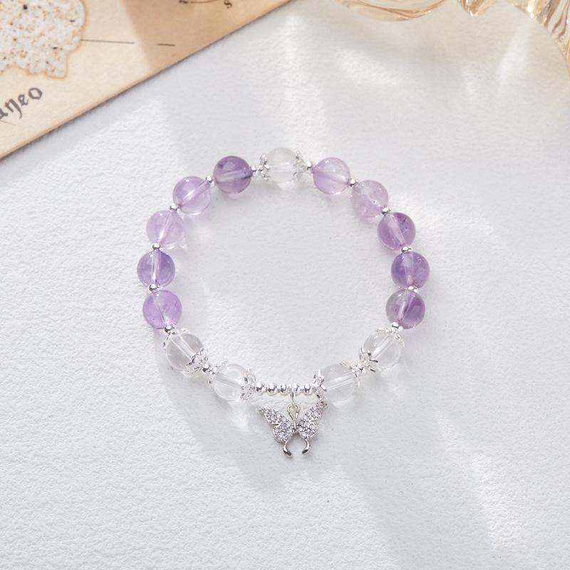 Nine Purple Fire Bracelet for Women Amethyst Purple Phantom Design Crystal Gemstone DIY Bracelet Collection