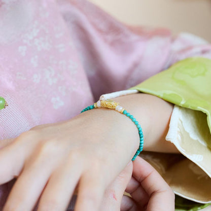 Natural Turquoise Bracelet for Women S925 Silver Inlaid Blue Water Jade Exquisite Texture Bracelet Best Friend Gift