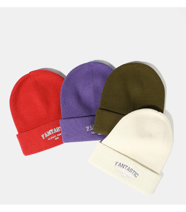 Autumn Winter Knitted Hat for Women Korean Version Large Head Circumference Fashionable Cold Hat for Men Trendy Woolen Hat Couple Matching Style