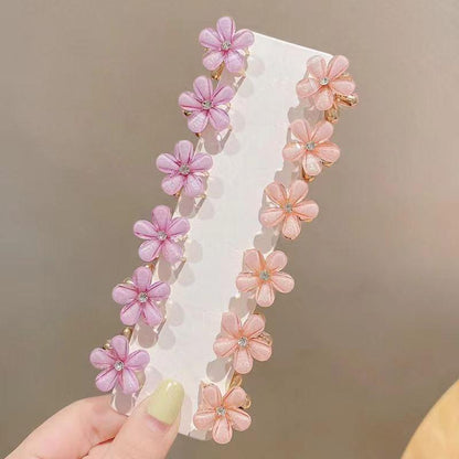 Internet Celebrity Camellia Women's Hair Claw Clip Internet Celebrity Braided Flower Bangs Hair Clip Women's Fashion Versatile