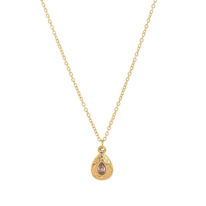 Titanium Steel Color Retention In Stock December Birthstone Irregular Pendant Necklace Round Coin Necklace
