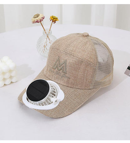 Adult Summer Solar Charging Fan Hat Men and Women Mesh Breathable Mesh Hat Casual Outdoor Extended Brim Sun Hat