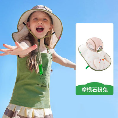 Original Yarn Children's Sun Hat UV Protection Boys Girls Wide Brim Sun Hat Baby Sun Hat New Model