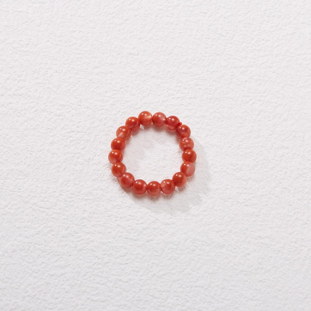 New Chinese Style Natural Sichuan Material 4MM Liangshan South Red Agate Bracelet for Women with Small Beads Cherry Persimmon Red South Red Agate Collection