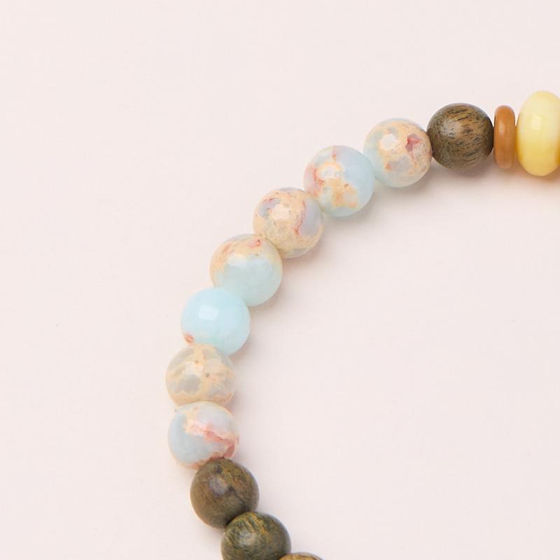 Natural 6MM Green Sandalwood Bracelet Shoushan Stone Buddha Beads Prayer Beads Bracelet New Chinese Style Sandalwood Bracelet