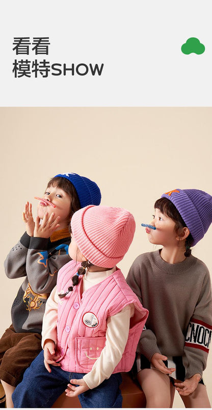 Children's Hat Boys and Girls Autumn Winter Korean Style Warm Knitted Anti-Pilling Fashion Baby Wool Hat