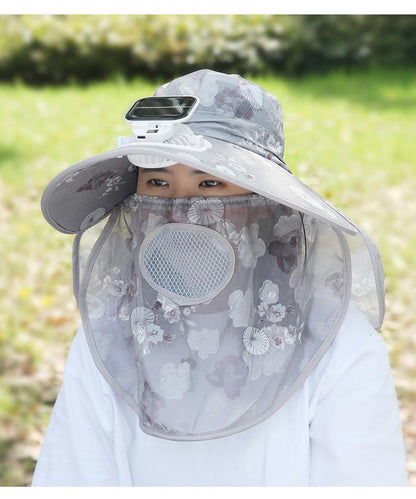 Suitable for Adults Summer Solar Digital Display Charging Fan Hat Wide Brim Greenhouse Work Farming Tea Picking Sunshade Sun Protection Hat