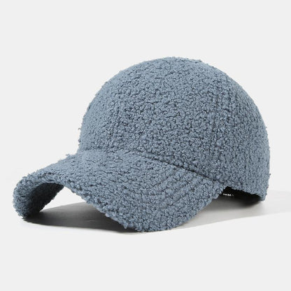 Lightweight Lamb Wool Hat for Men and Women, Autumn and Winter Korean Style Trendy Versatile Baseball Cap, Outdoor Windproof Warm Solid Color Hat
