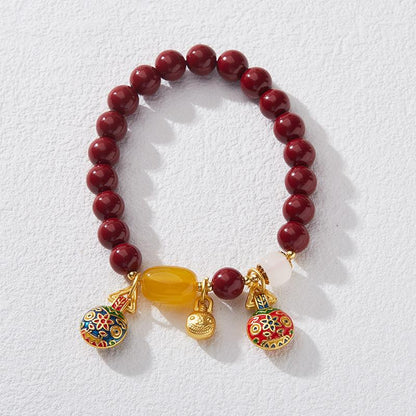 Natural Raw Mineral Purple Gold Sand Cinnabar Bracelet for Women, Gold-Sucking Beast Perfect Bracelet, Zodiac Year Gift