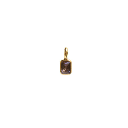 Titanium Steel Colorful 12 Birthstone Pendant DIY Accessories Necklace for Women Twelve Birthstone Cubic Colorful Zircon Pendant