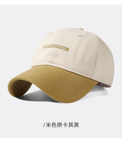 Spring Summer New Pure Cotton Baseball Cap Women Fashion Color-Block Soft Top Duckbill Cap Men Outdoor Casual Versatile Sun Hat