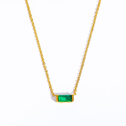 Titanium Steel Birthstone 12 Birthstone Zircon Necklace Monthly Stone Women High Color Retention Ins Necklace