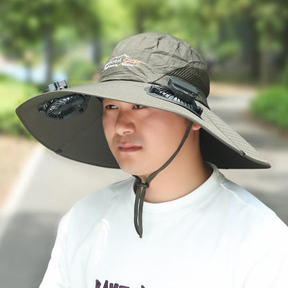Summer Rechargeable Multi-Fan Hat Pastoral Outdoor Play Work Travel Sunshade Face Shield Wide Brim Sun Hat