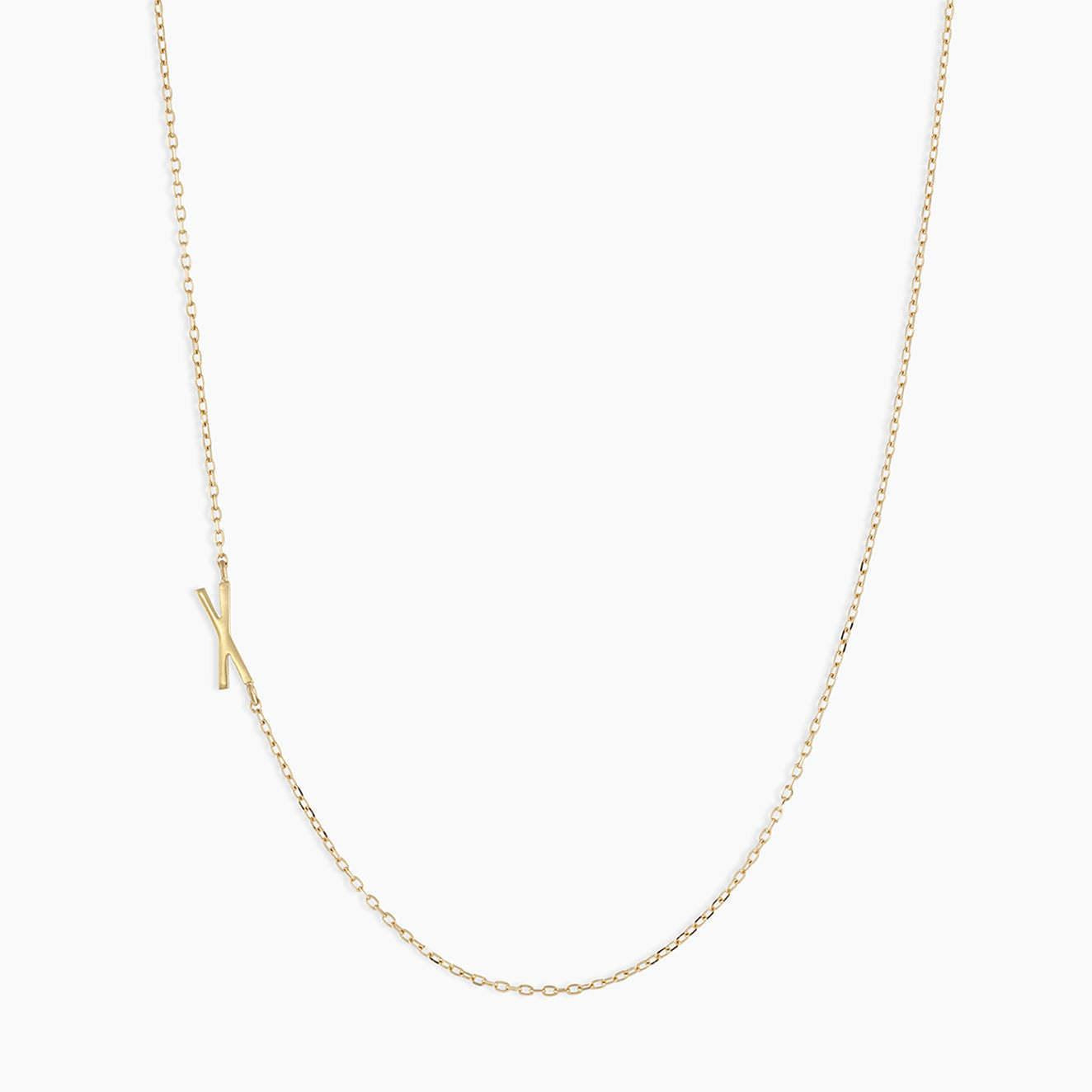 Titanium Steel High Color Retention 26 Letters Capital Initial Necklace for Women Clavicle Chain Gold Plated