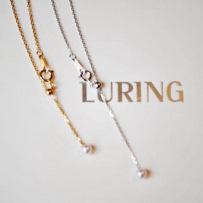 S925 Silver Plated 18K Gold Necklace Mini Pearl Pendant Collarbone Chain Adjustable Minimalist Versatile