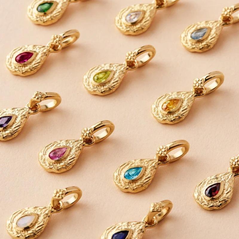 Titanium Steel Color Retention In Stock December Birthstone Irregular Pendant Necklace Round Coin Necklace